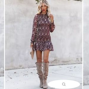 Vici Gracely floral smocked mini dress